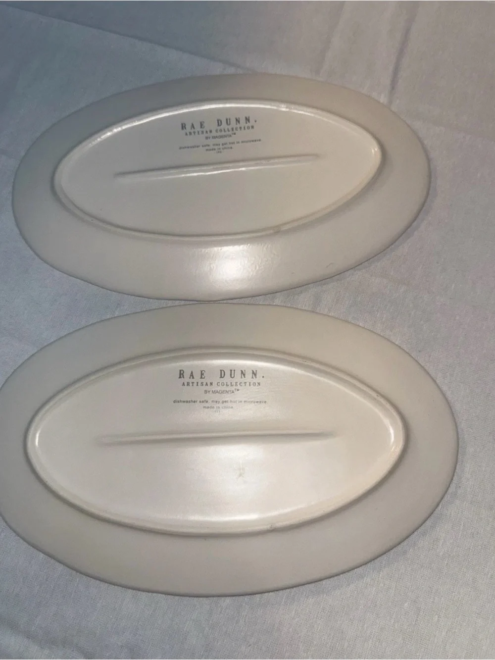 Rae Dunn ENJOY White Ceramic Serving Platter - Set of 2
